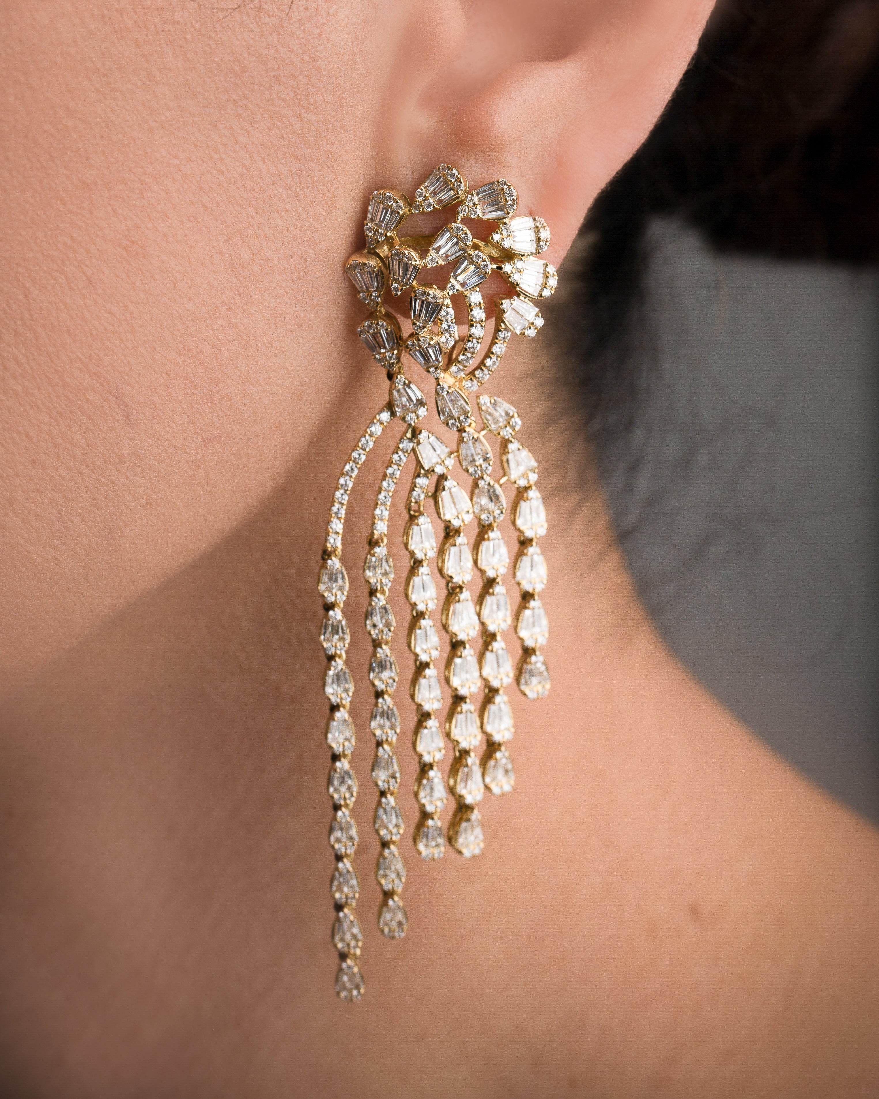 Ribbons of Diamond Earrings