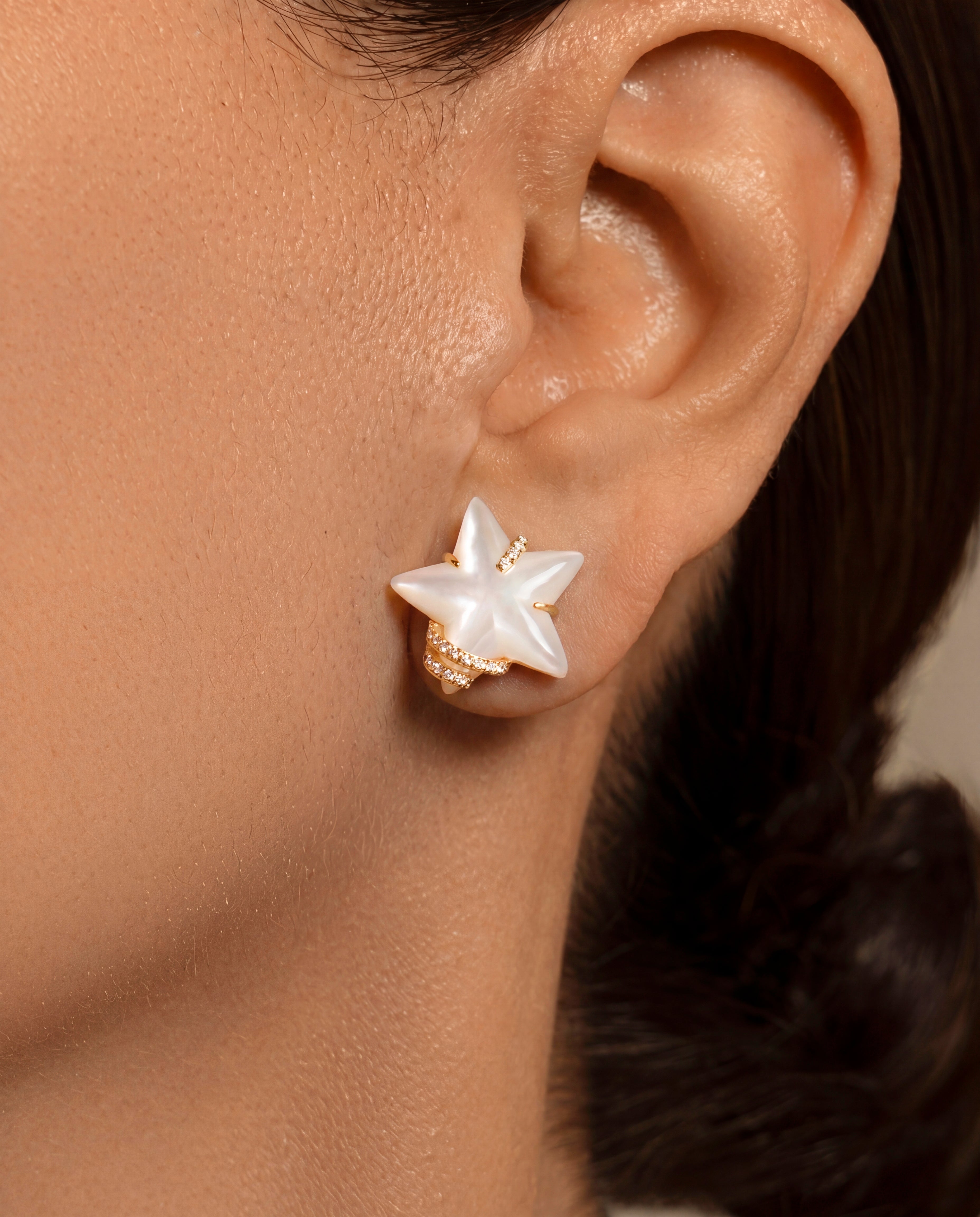 Stella Luna Small Earrings in Mother of Pearl